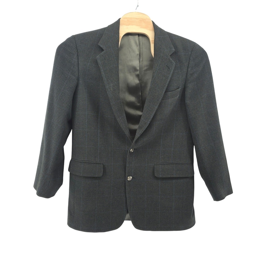Brooks Brothers 100% Camelhair‎ Blazer Jacket Mens 40L Houndstooth Tweed USA